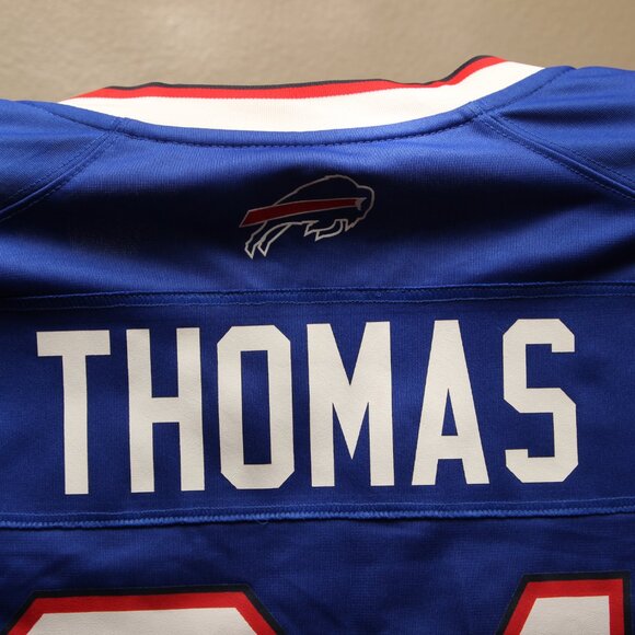 Thurman Thomas NFL Players Buffalo Bills 34 Blue Jersey Men's Size Small - Picture 7 of 15